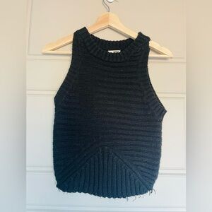 LF Black Ribbed Wool Halter